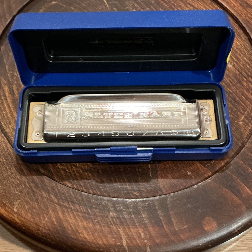 Hohner Blues Harp Harmonica in Blue Case